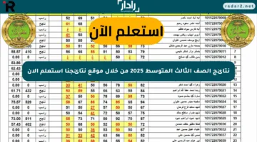 نتائج الصف الثالث المتوسط 2025 من خلال موقع نتائجنا استعلم الآن